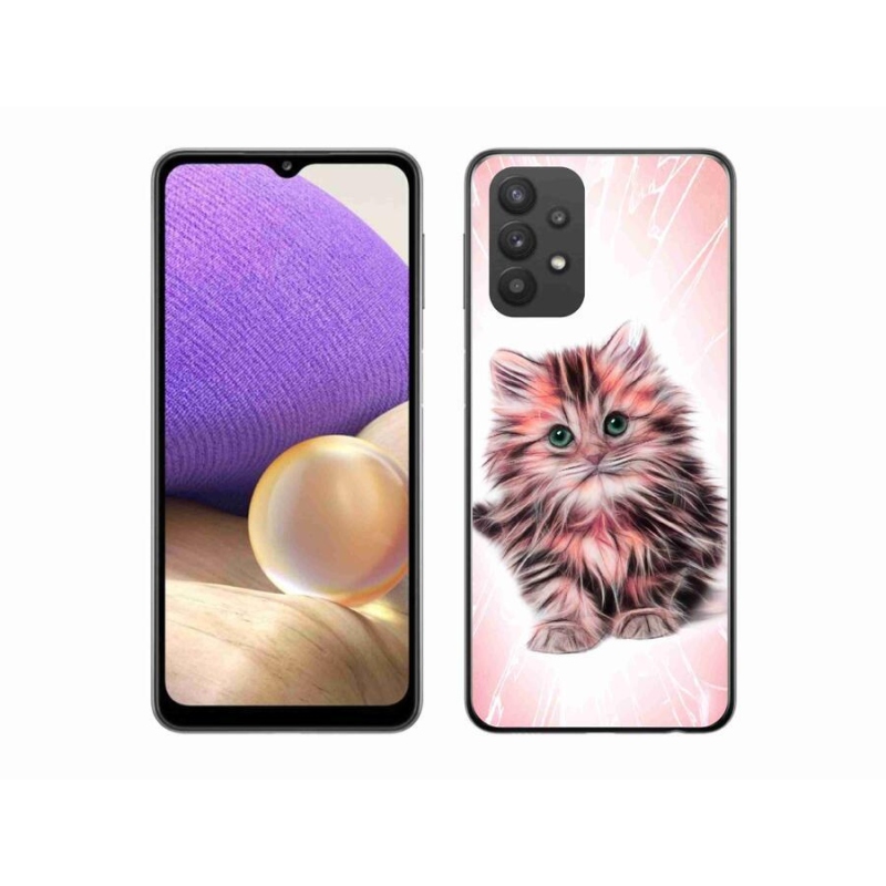Gél borító mmCase Samsung Galaxy A32 5G - aranyos cica - Samsung Galaxy A32 5G számára