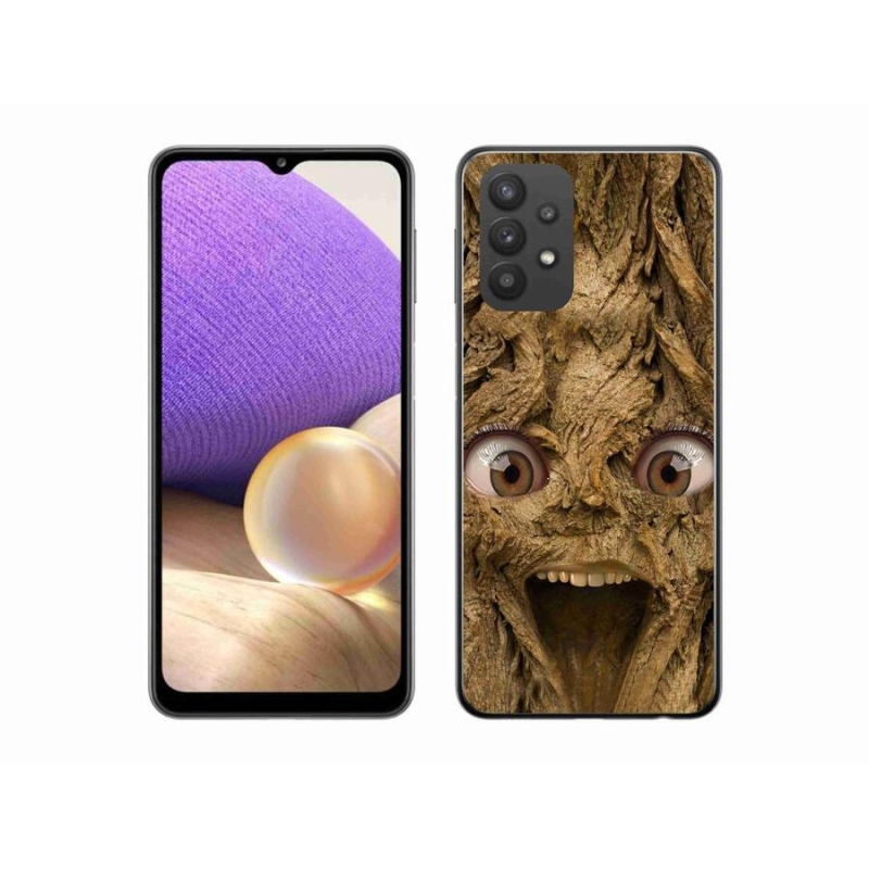 Gél borítás mmCase Samsung Galaxy A32 5G - vidám fa szemekkel
