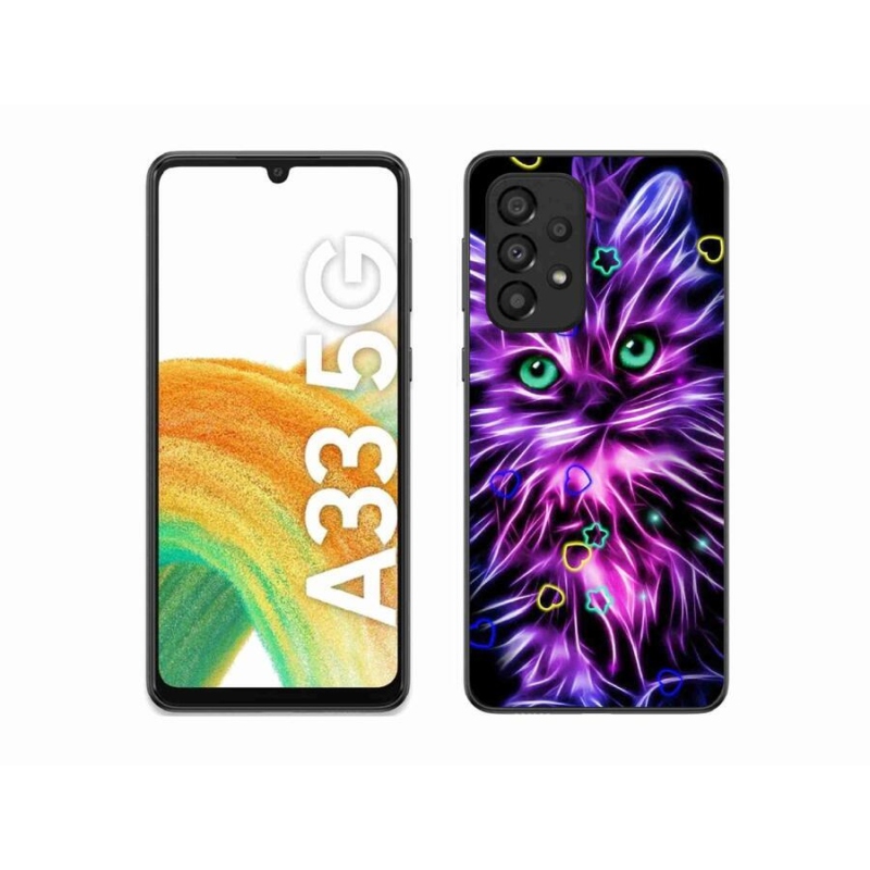 Gél borítás mmCase Samsung Galaxy A33 5G - absztrakt macska - Samsung Galaxy A33 5G - absztrakt macska
