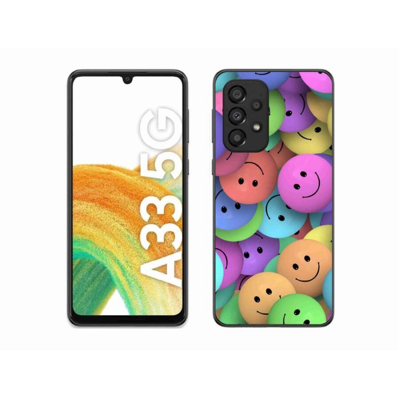 Gél borító mmCase a mobiltelefonon Samsung Galaxy A33 5G - színes smiley-k
