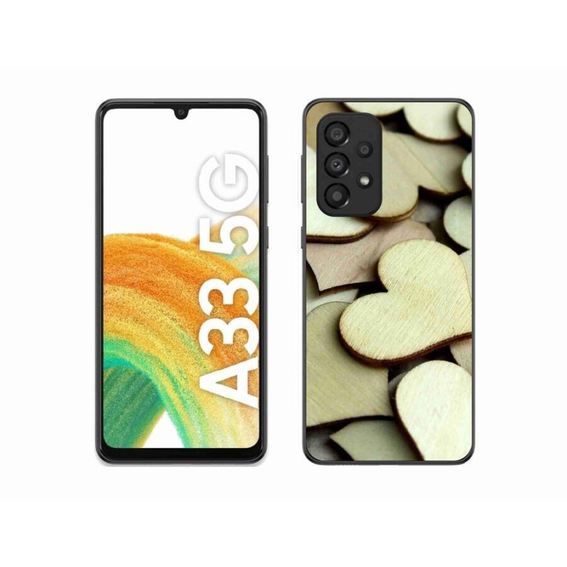 Gél borítás mmCase Samsung Galaxy A33 5G - fából készült szívek