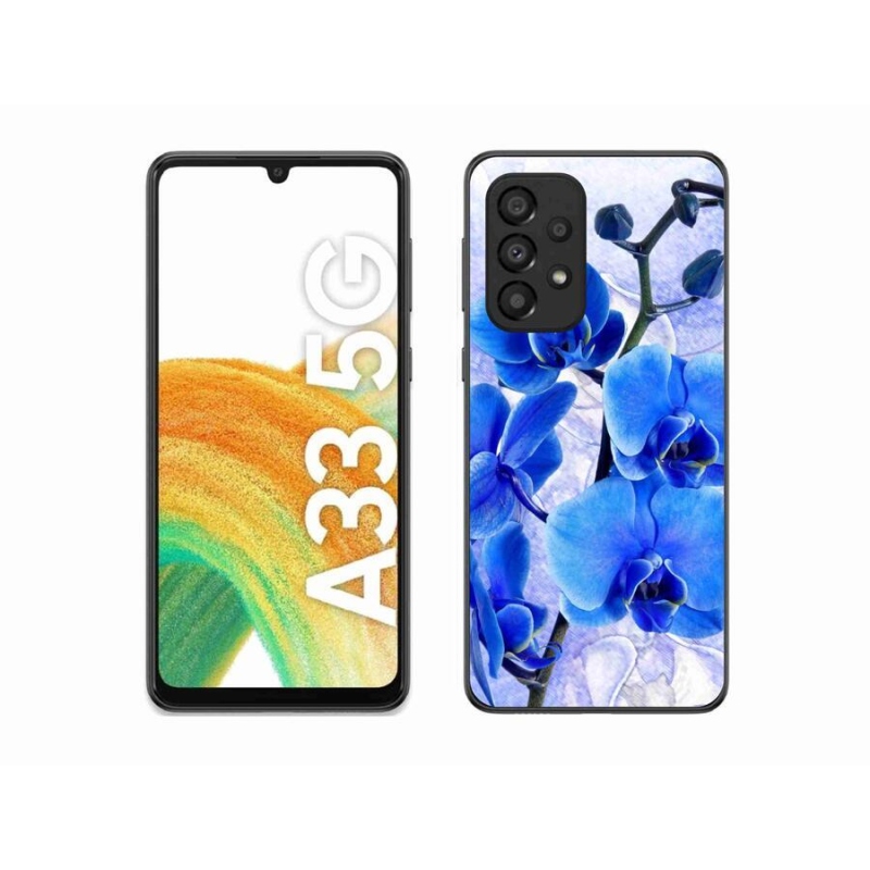 Gél védőhuzat mmCase Samsung Galaxy A33 5G - kék virágok