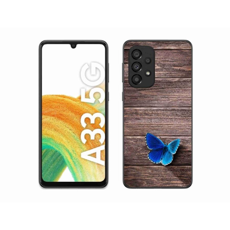 Gél védőhuzat mmCase Samsung Galaxy A33 5G - kék pillangó 1
