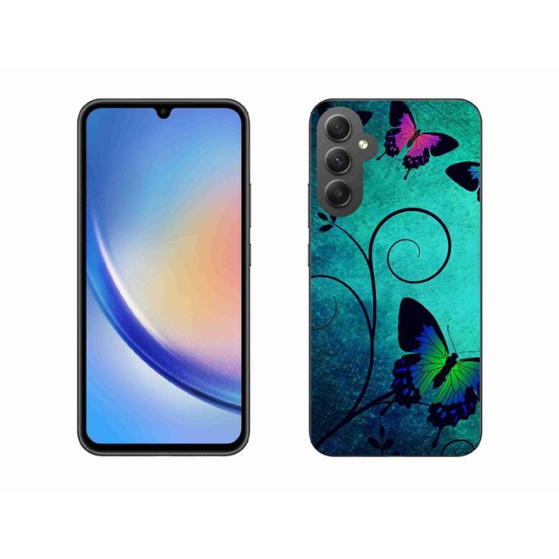 Gél védőhuzat mmCase Samsung Galaxy A34 5G - színes pillangókhoz