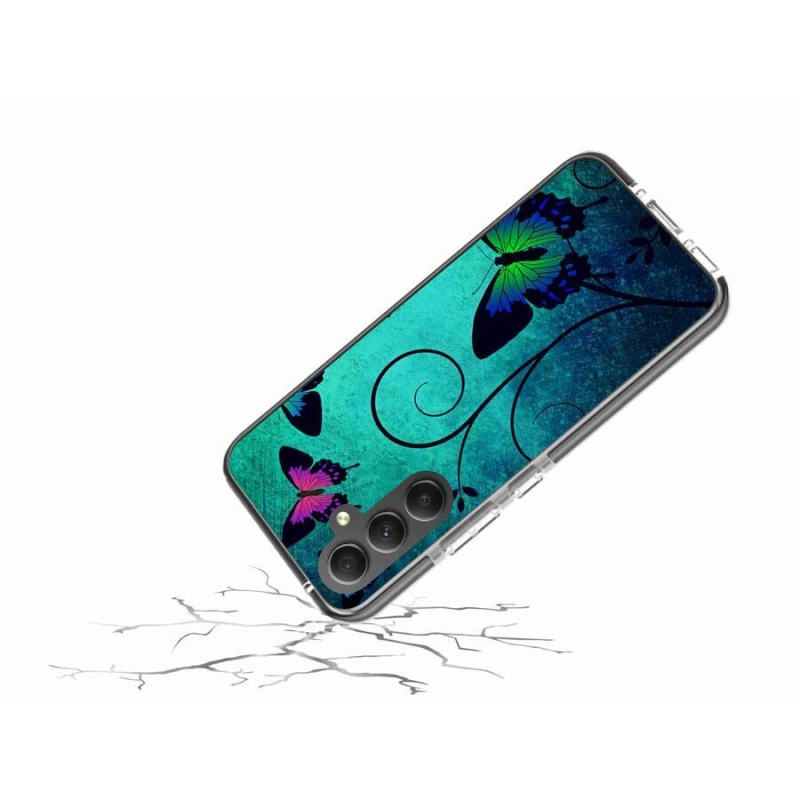 Gél védőhuzat mmCase Samsung Galaxy A34 5G - színes pillangókhoz