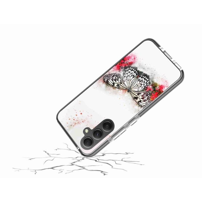 Zselés borítás mmCase Samsung Galaxy A34 5G - fekete-fehér pillangóhoz