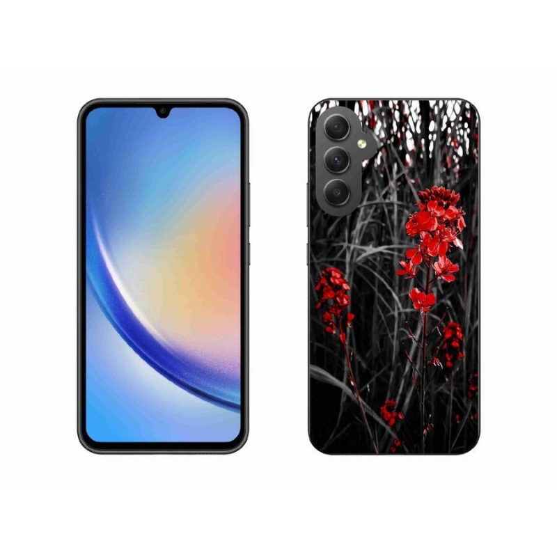 Gél borítás mmCase Samsung Galaxy A34 5G - piros növényhez