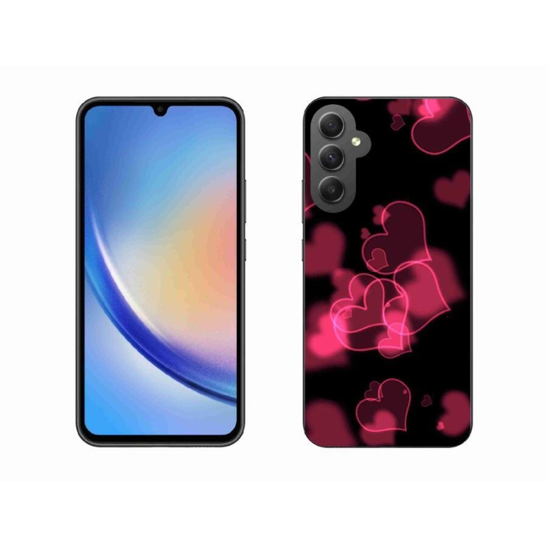 Gél védőhuzat mmCase Samsung Galaxy A34 5G - piros szívek