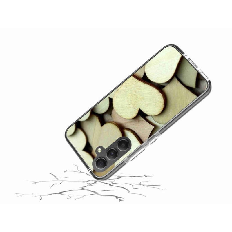 Gél borítás mmCase Samsung Galaxy A34 5G - fából készült szívecskékhez