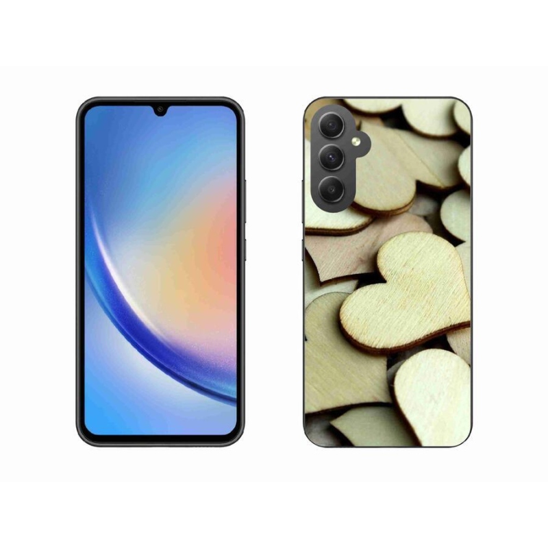 Gél borítás mmCase Samsung Galaxy A34 5G - fából készült szívecskékhez