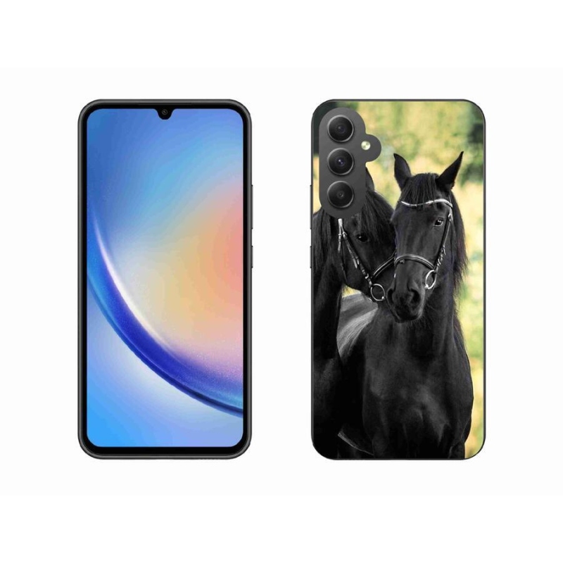 Zselés borítás mmCase Samsung Galaxy A34 5G - két fekete ló