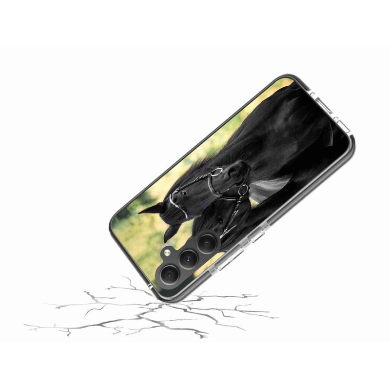 Zselés borítás mmCase Samsung Galaxy A34 5G - két fekete ló