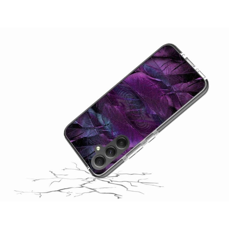 Zselés borítás mmCase Samsung Galaxy A34 5G - lila tollakhoz