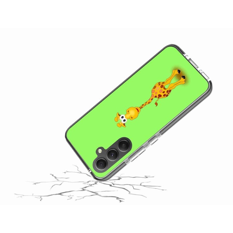 Zselés borítás mmCase Samsung Galaxy A34 5G - rajzfilm zsiráfhoz