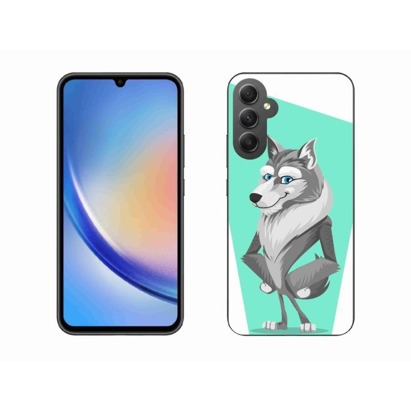 Zselés borítás mmCase Samsung Galaxy A34 5G - rajzfilm farkashoz