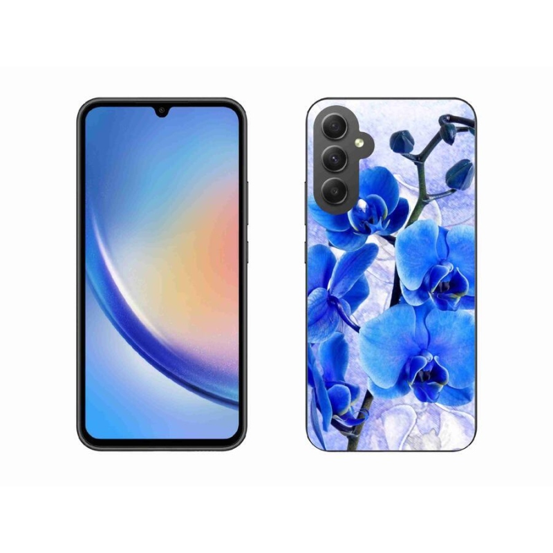 Gél védőhuzat mmCase Samsung Galaxy A34 5G - kék virágok