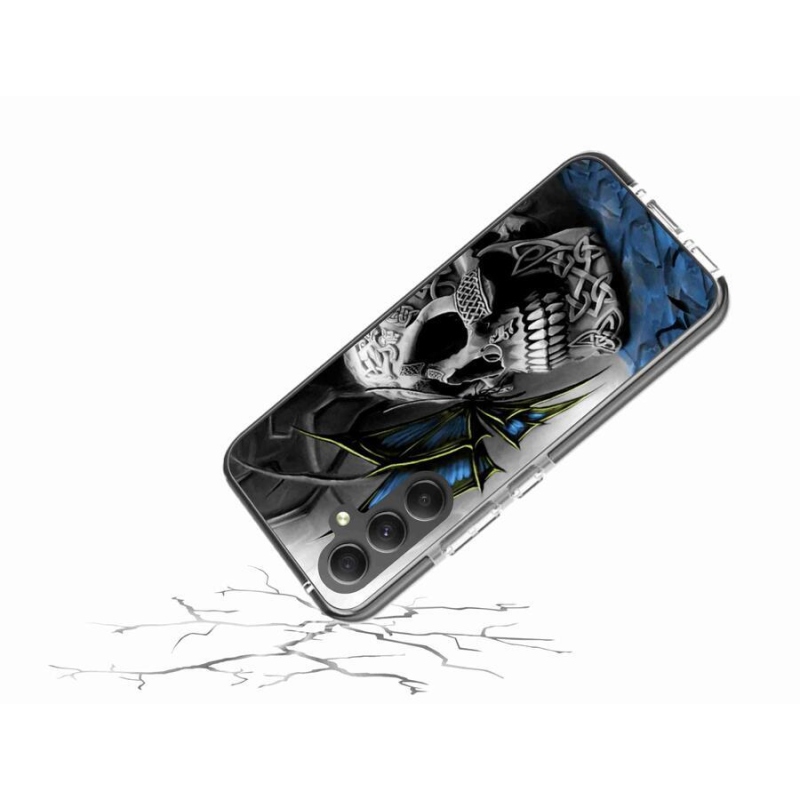 Gél borítás mmCase Samsung Galaxy A34 5G - pillangó és koponya - Samsung Galaxy A34 5G számára