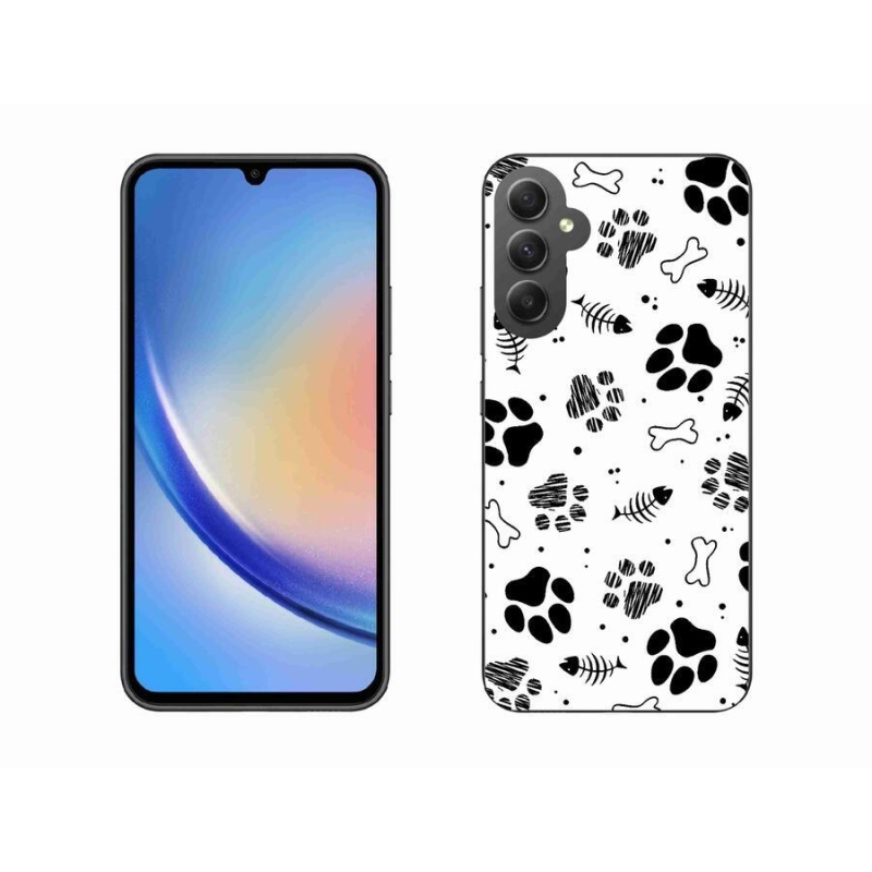 Zselés borítás mmCase Samsung Galaxy A34 5G - kutyamancsok 1