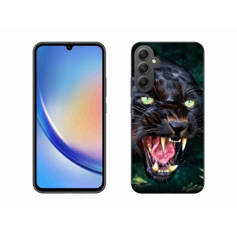 Zselés borítás mmCase Samsung Galaxy A34 5G - dühös fekete párduchoz