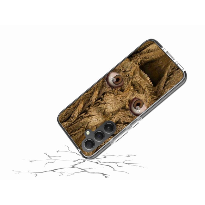 Gél borítás mmCase Samsung Galaxy A34 5G - vidám fa szemekkel