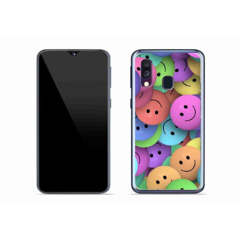 Gél borító mmCase a mobil Samsung Galaxy A40 - színes smileyk