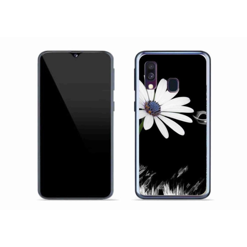 Gél védőhuzat mmCase Samsung Galaxy A40 készülékhez - fehér virág