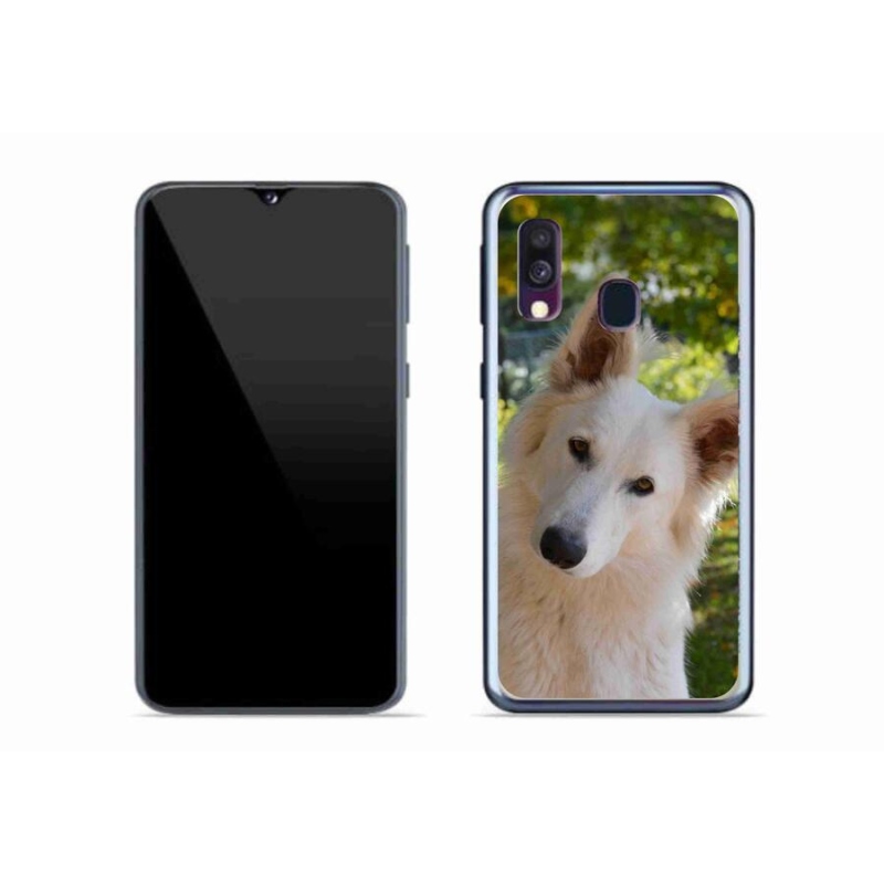 Zselés borítás mmCase Samsung Galaxy A40 - fehér Svájci juhász 1