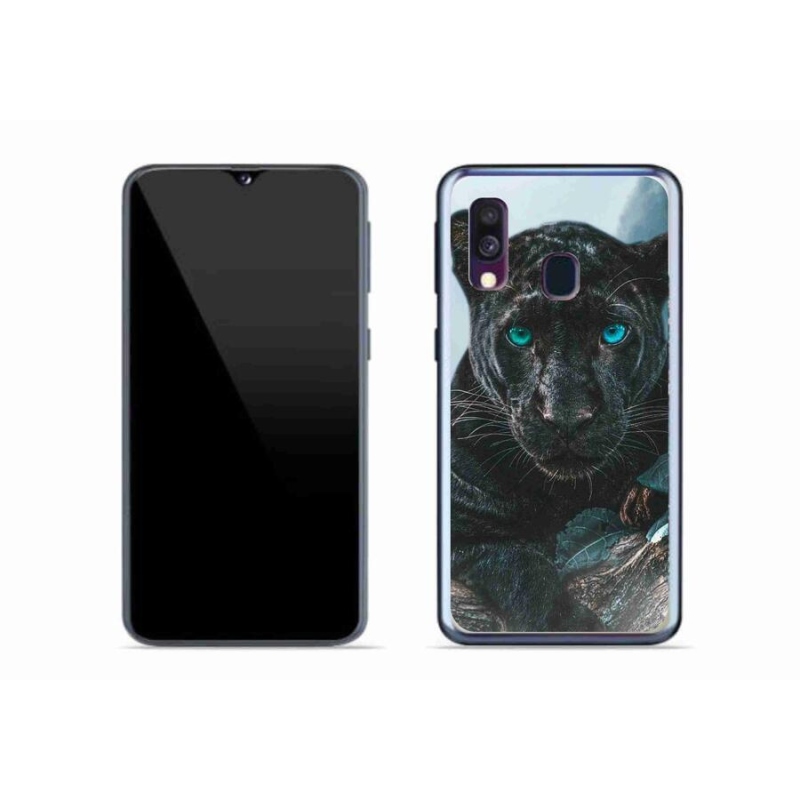 Zselés borítás mmCase Samsung Galaxy A40 készülékhez - fekete párduc