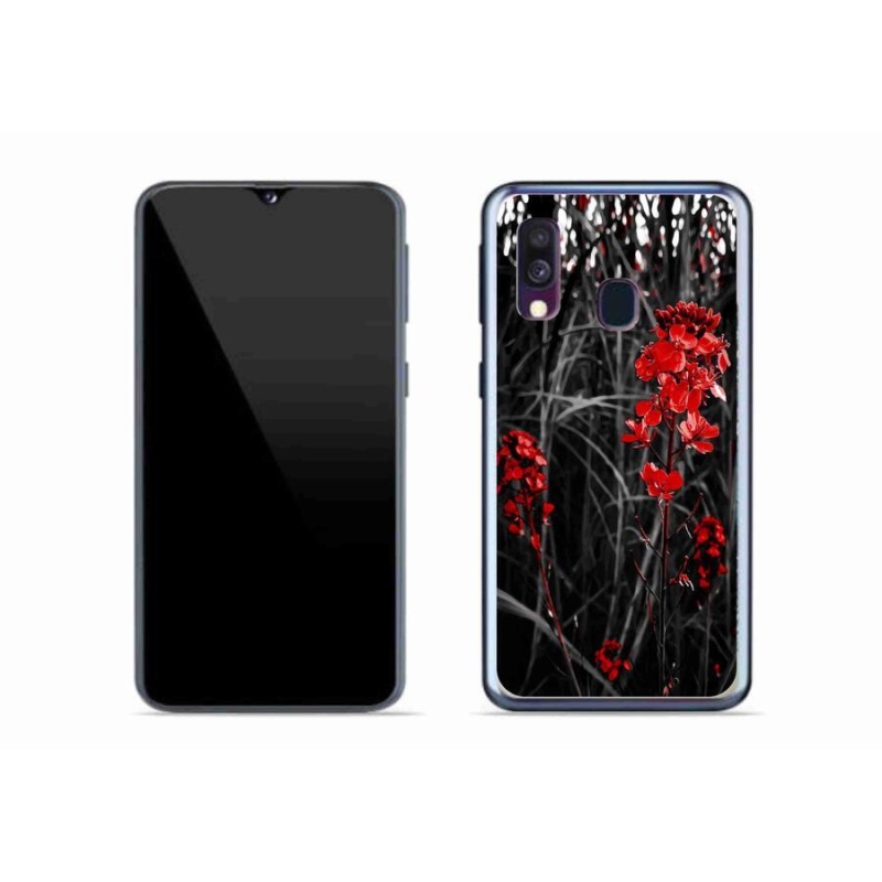Gél borítás mmCase Samsung Galaxy A40 - piros növényhez