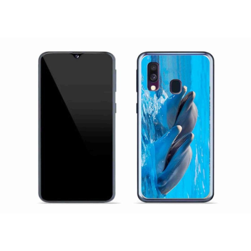 Zselés borítás mmCase Samsung Galaxy A40 készülékhez - delfinek