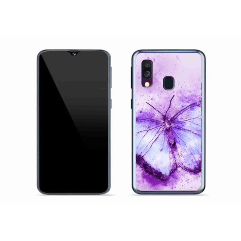 Gél védőhuzat mmCase Samsung Galaxy A40 készülékhez - lila pillangó