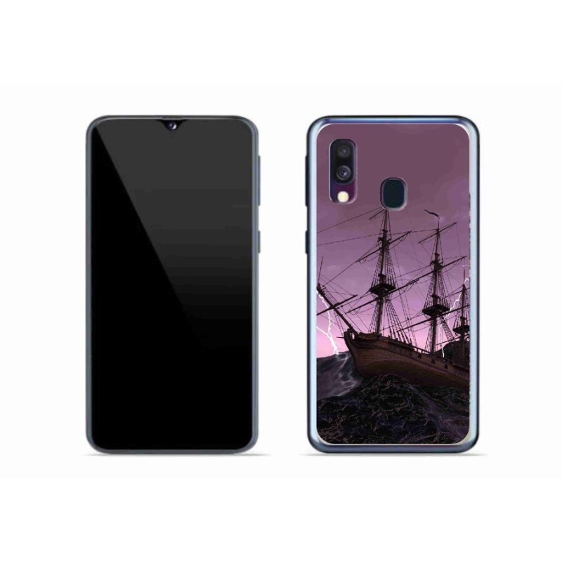 Gél borítás mmCase Samsung Galaxy A40 készülékhez - hajó a viharban