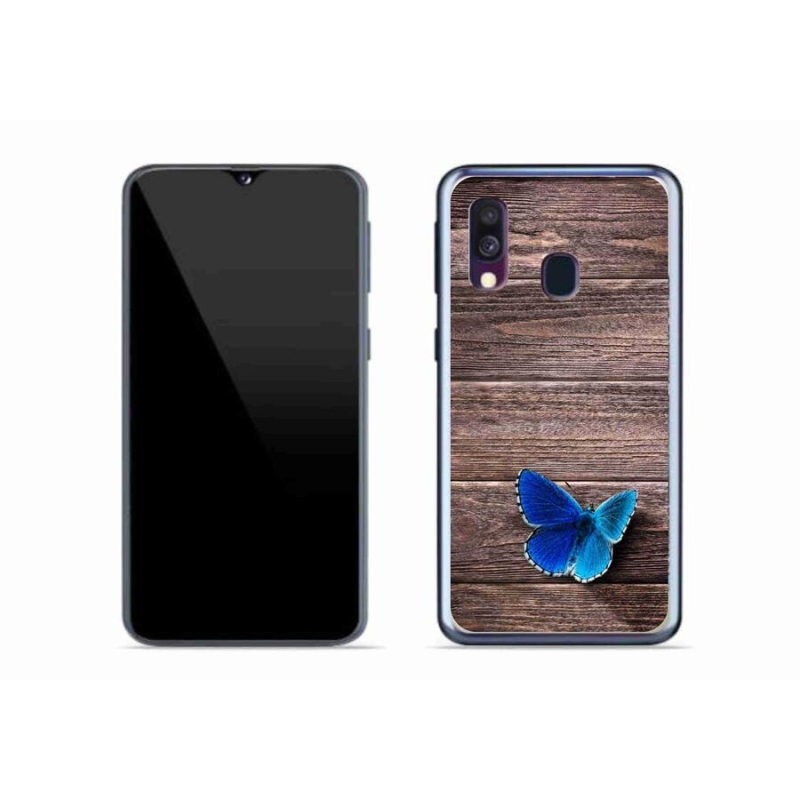Gél védőhuzat mmCase Samsung Galaxy A40 - kék pillangó 1