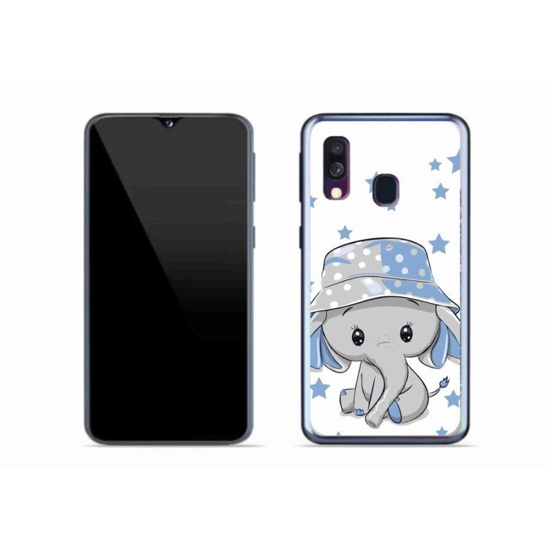 Zselés borítás mmCase Samsung Galaxy A40 készülékhez - kék elefánt