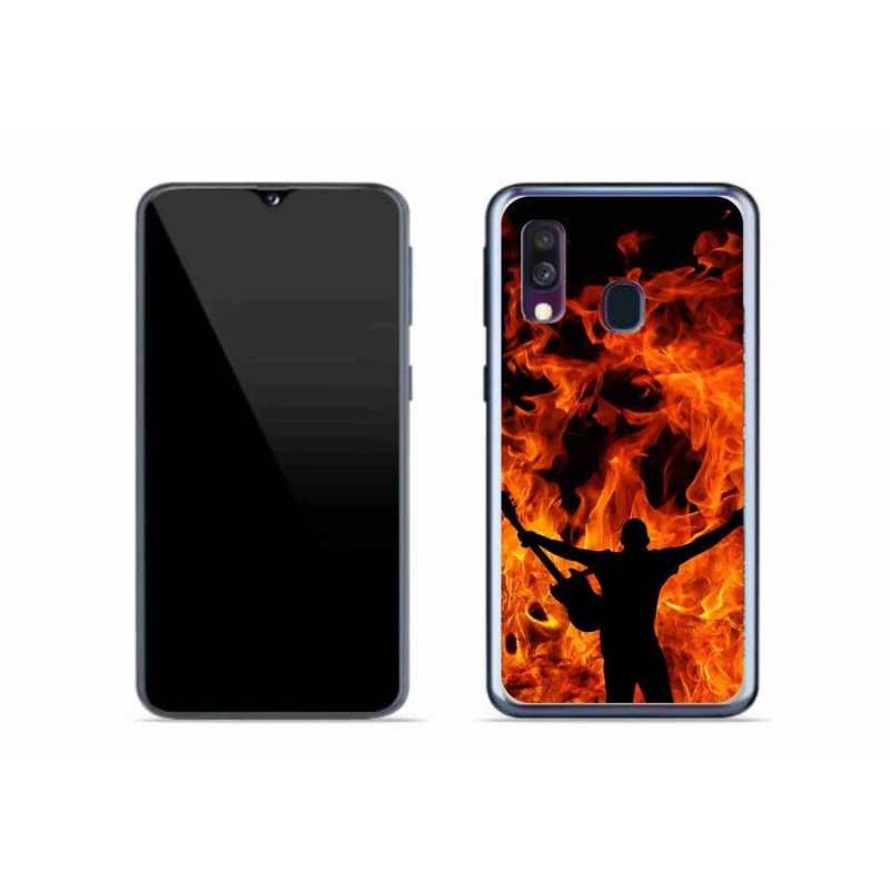 Gél borítás mmCase Samsung Galaxy A40 - zenész és tűz
