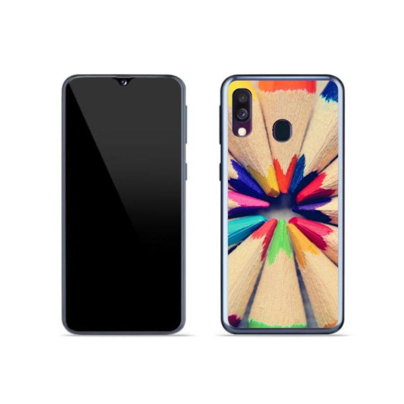 Zselés borítás mmCase Samsung Galaxy A40 készülékhez - zsírkréták