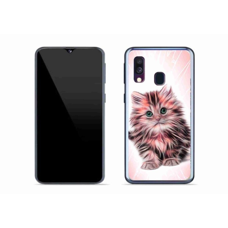 Gél borítás mmCase Samsung Galaxy A40 készülékhez - aranyos cica