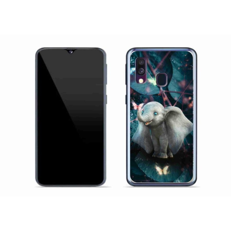 Gél borítás mmCase Samsung Galaxy A40 készülékhez - aranyos elefánt
