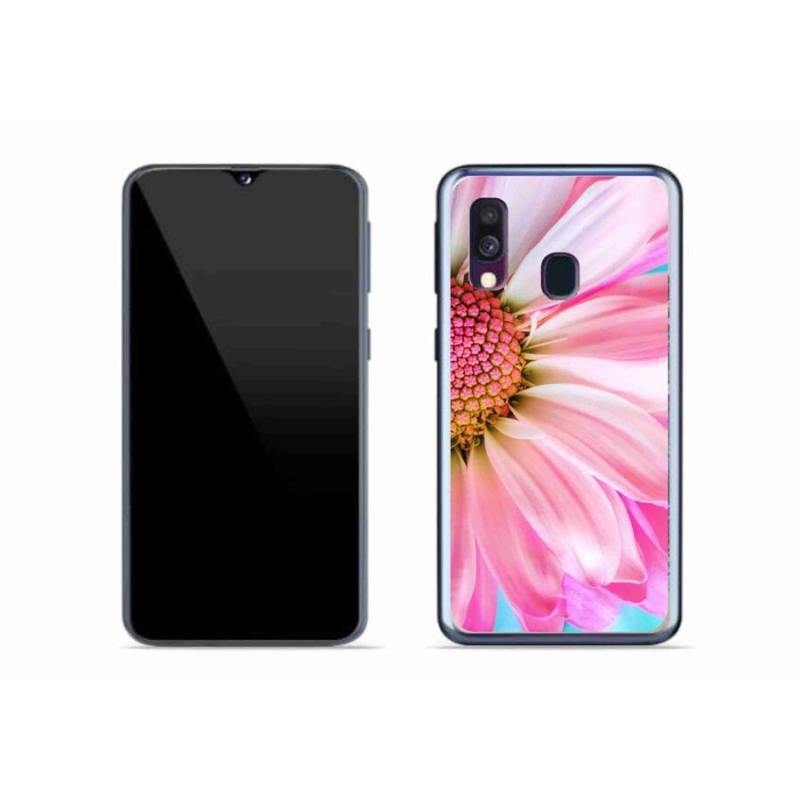 Gél védőhuzat mmCase Samsung Galaxy A40 készülékhez - rózsaszín virág