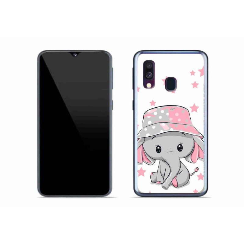 Gél védőhuzat mmCase Samsung Galaxy A40 készülékhez - rózsaszín elefánt