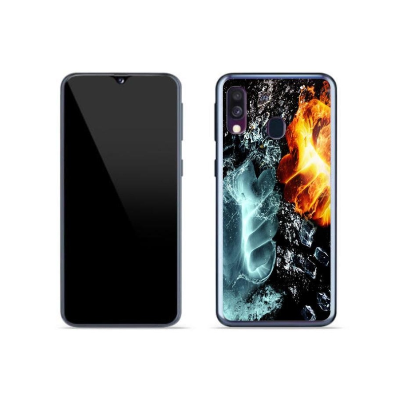 Zselés borítás mmCase Samsung Galaxy A40 - víz és tűz