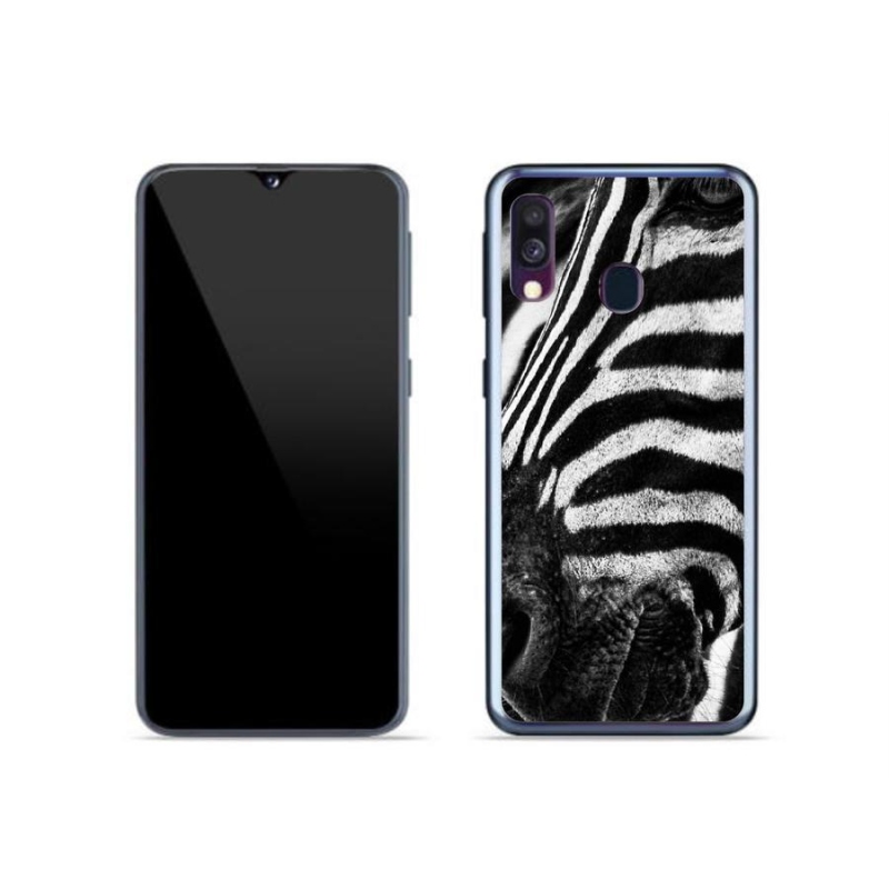 Zselés borító mmCase Samsung Galaxy A40 készülékhez - zebra