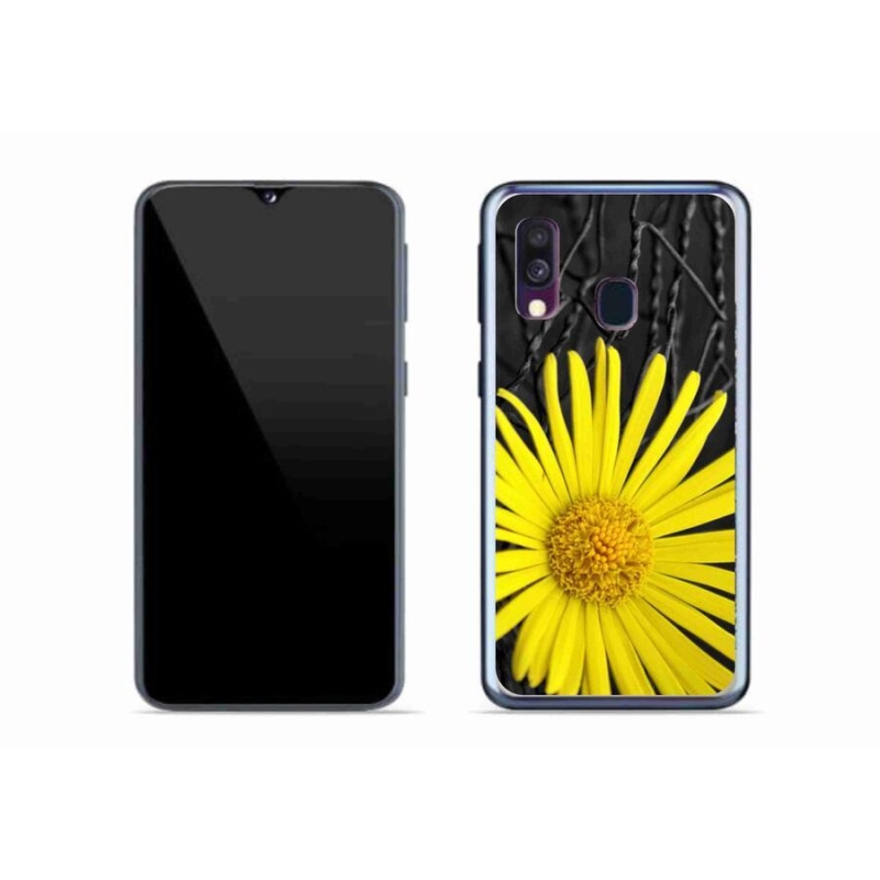 Gél védőhuzat mmCase Samsung Galaxy A40 készülékhez - sárga virág