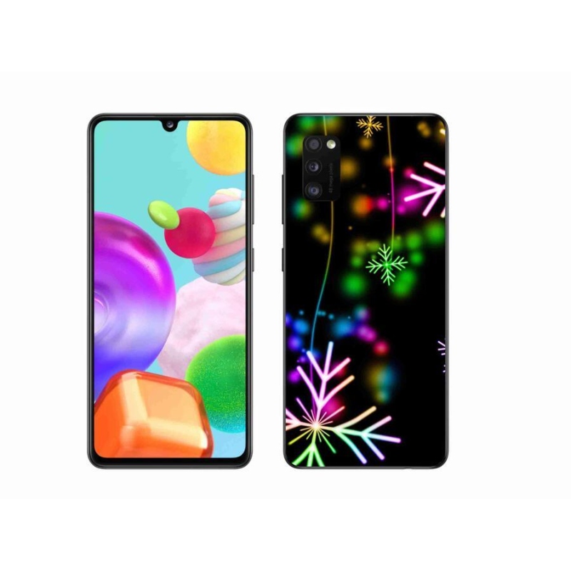 Gél borítás mmCase a mobil Samsung Galaxy A41 - színes pelyhek
