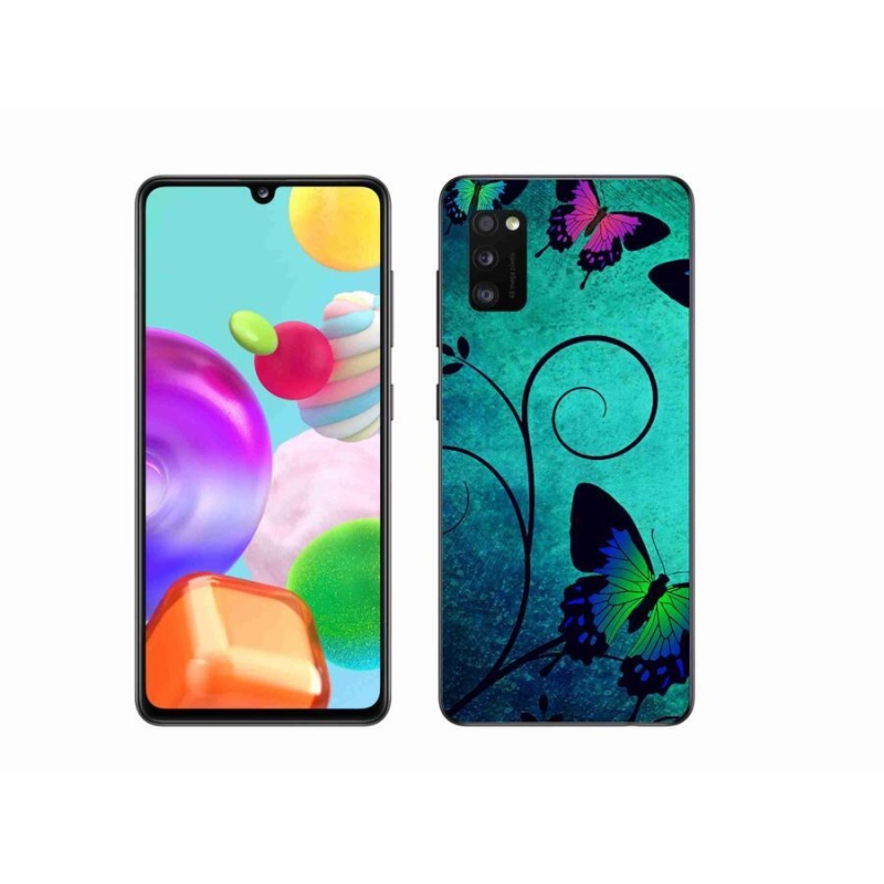 Gél védőhuzat mmCase mobiltelefonhoz Samsung Galaxy A41 - színes pillangók