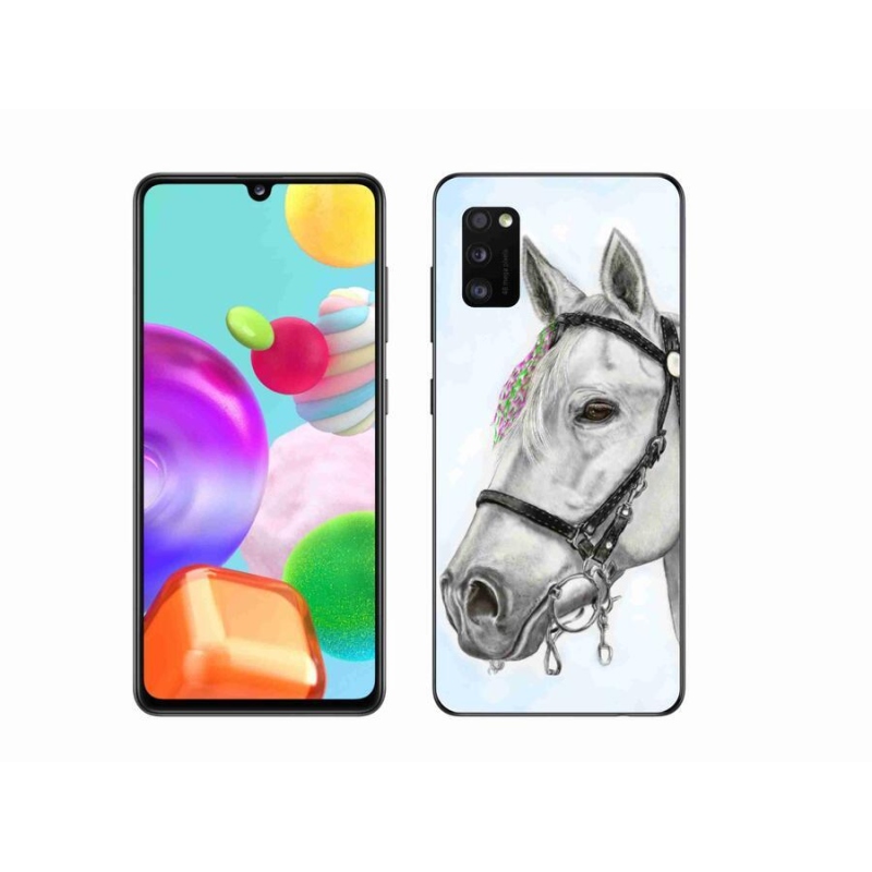 Zselés borítás mmCase Samsung Galaxy A41 - fehér ló 1