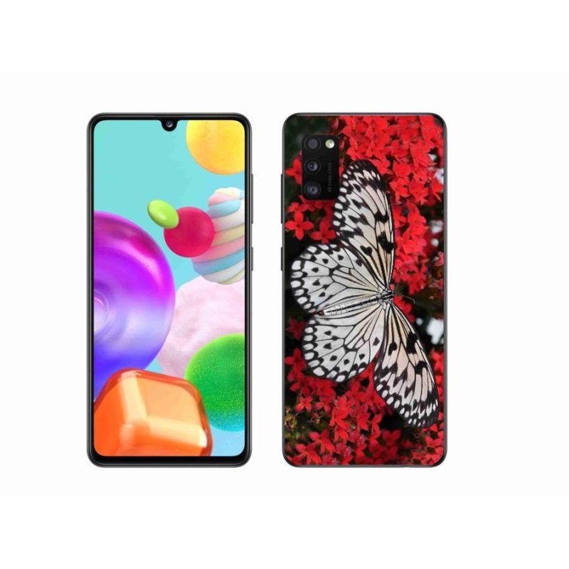 Zselés borítás mmCase Samsung Galaxy A41 - fekete-fehér pillangó 1