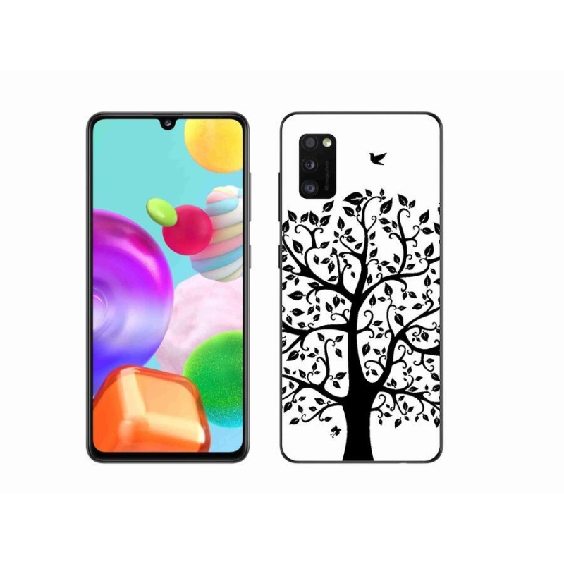 Zselés borítás mmCase Samsung Galaxy A41 - fekete-fehér fa