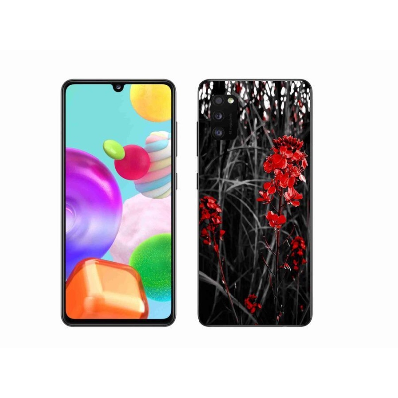 Gél borítás mmCase Samsung Galaxy A41 - piros növényhez