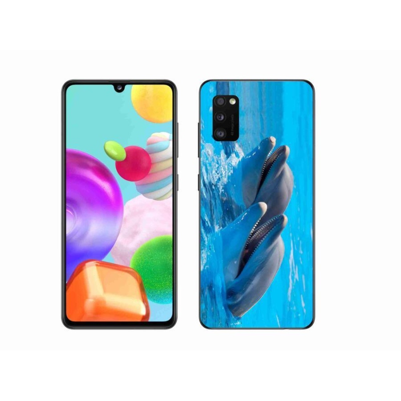 Gél védőhuzat mmCase mobiltelefonhoz Samsung Galaxy A41 - delfinek